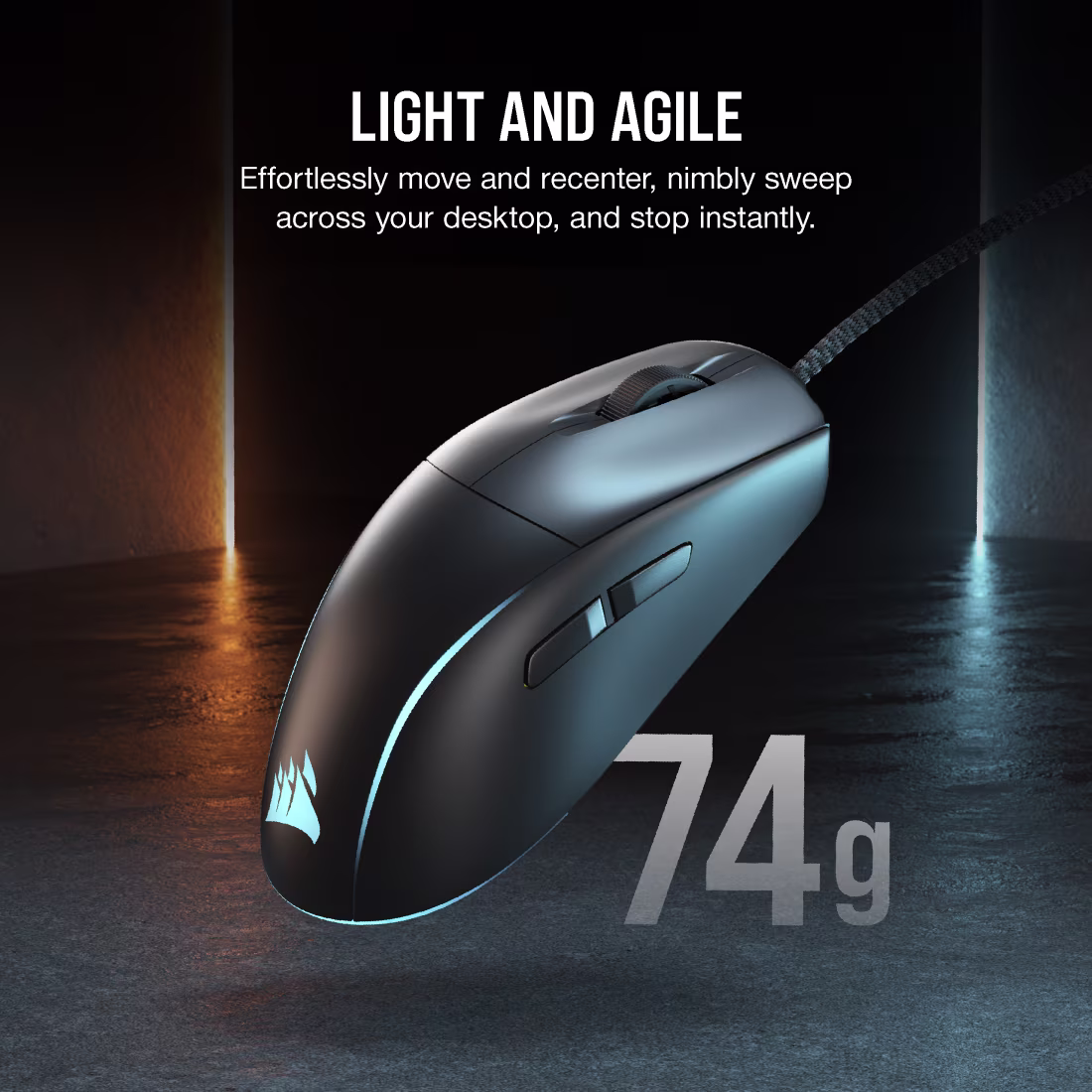 CORSAIR M75 RGB Lightweight Gaming Mouse - 26K DPI Marksman Optical Sensor - 8000Hz Polling - Ambidextrous - Black - CS-CH-930D010-AP