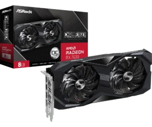 ASRock Radeon RX 7600 Challenger 8GB GDDR6 OC Dual Fan Graphics Card - ASROCK RX7600 CHALLENGER 8G OC (DUAL FAN)