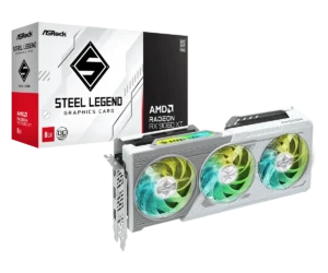 ASRock Radeon RX 9060 XT Steel Legend 8GB GDDR6 OC Edition PCIe 5.0 Graphics Card - ASROCK RX9060XT STEEL LEGEND 8GB OC
