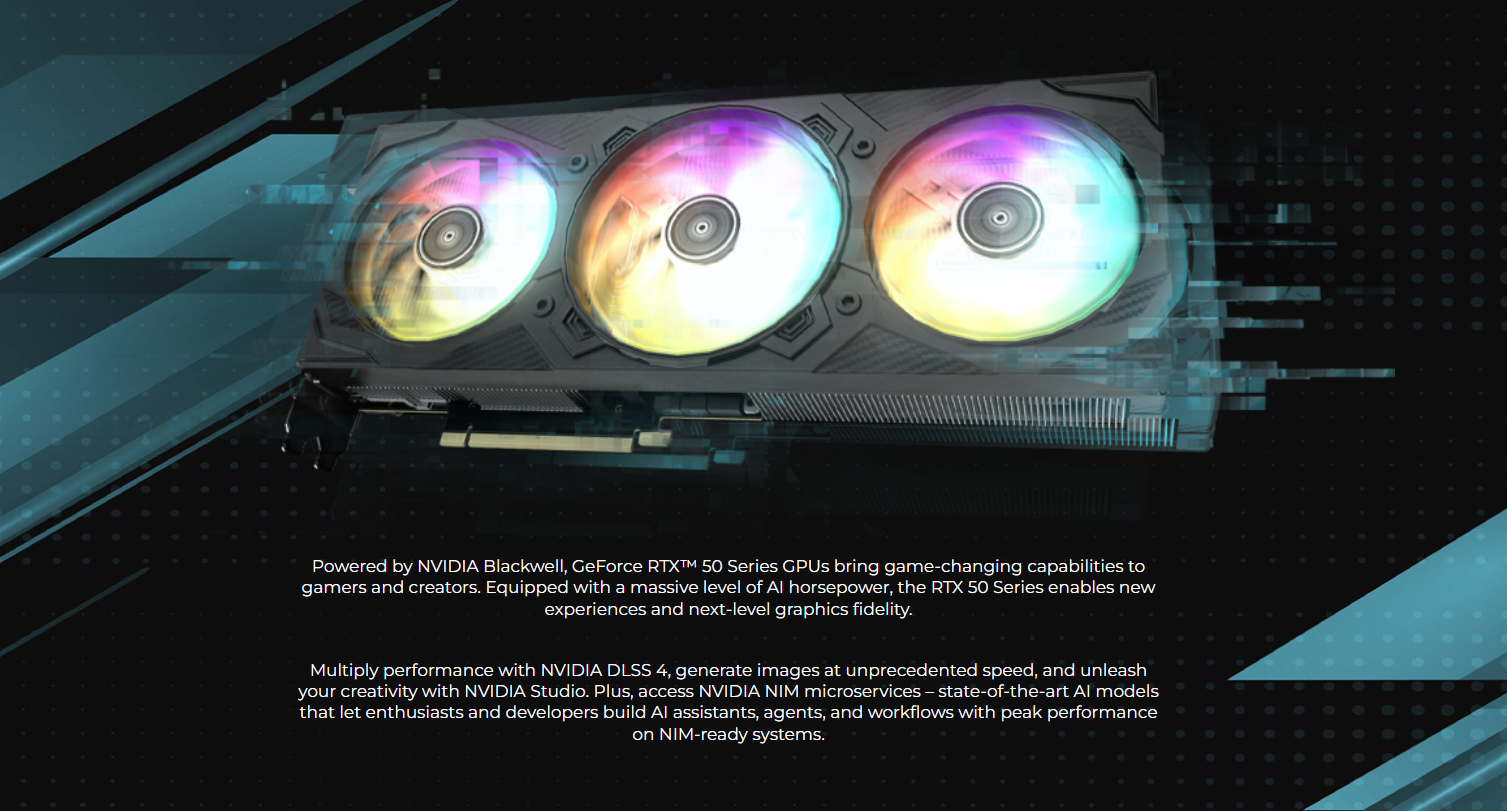 GeForce RTX 5080 EX Gamer 1-Click OC 16GB GDDR7 - Blackwell - PCIe 5.0 - 58NZN6MDBYEX