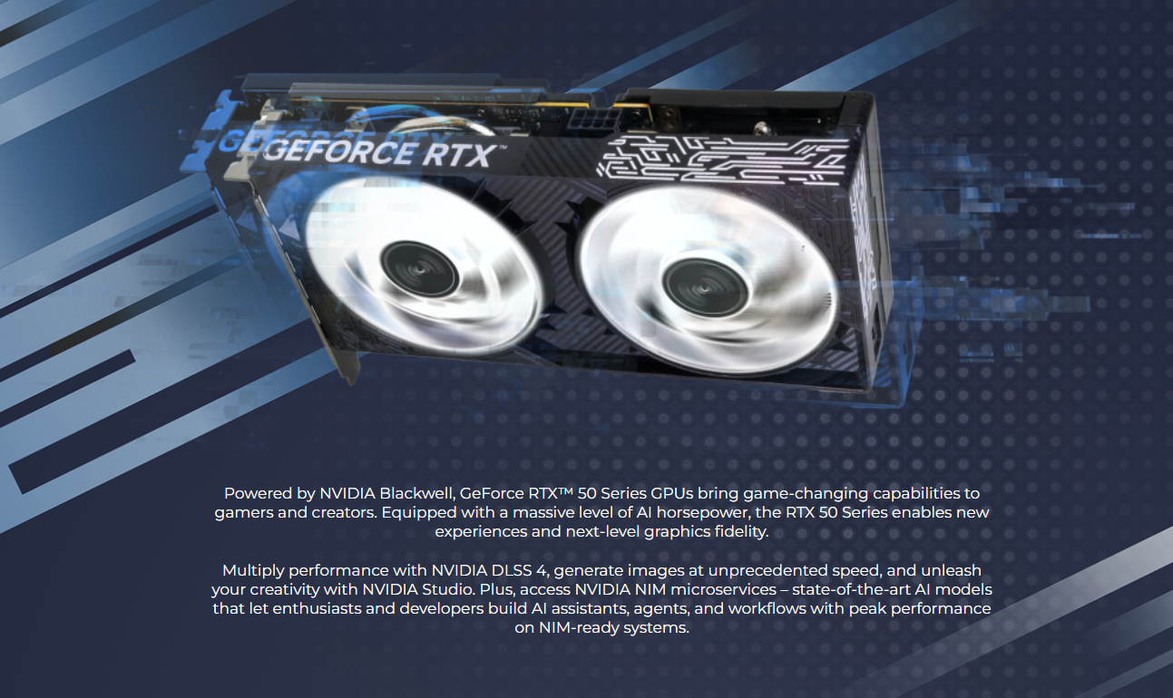 GALAX GeForce RTX 5060 1-Click OC V2 8GB GDDR7 - Blackwell - SFF-Ready - 56NSN8MDDXBO