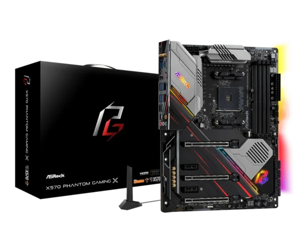 ASRock X570 Phantom Gaming X WiFi AM4 ATX Motherboard PCIe 4.0 DDR4 4666+ 2.5G LAN - ASROCK X570 PHANTOM GAMING X (wifi)