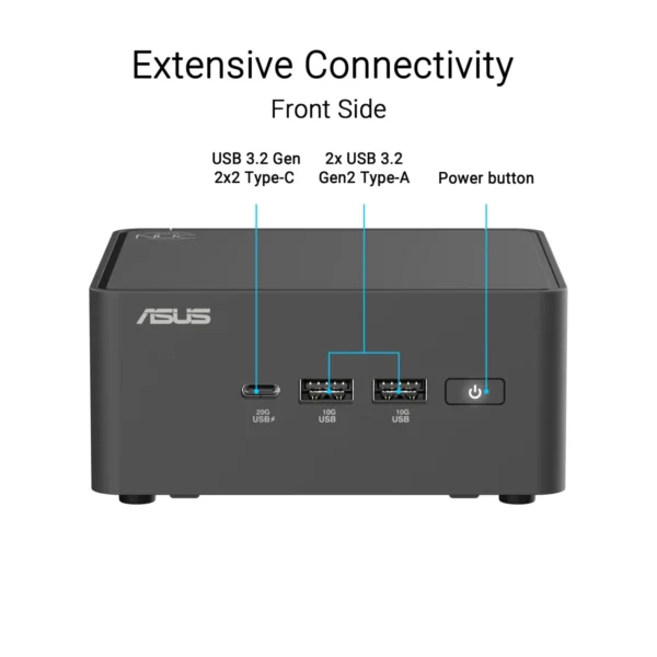ASUS NUC 15 Pro Tall Barebone Mini PC - Intel Core 3 100U AI Enabled - Intel Graphics - Wi-Fi 7 - RNUC15CRHI300000I