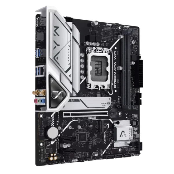ASUS B760M-AYW WIFI Intel B760 LGA 1700 mATX Motherboard - DDR5 PCIe 4.0 WiFi 6 - B760M-AYW WIFI