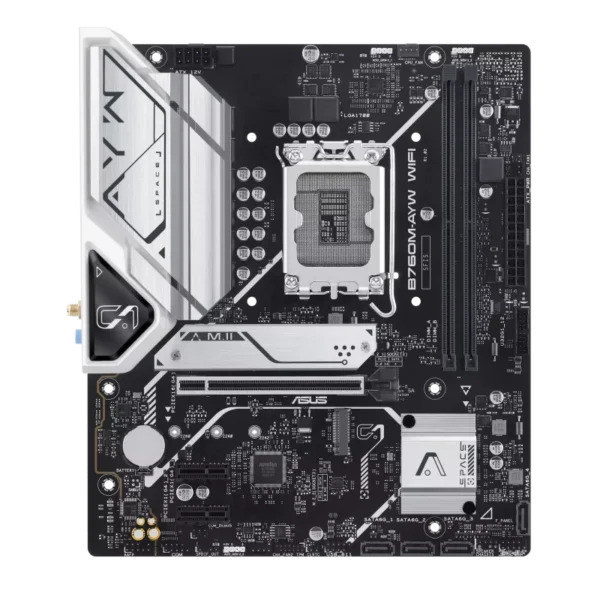 ASUS B760M-AYW WIFI Intel B760 LGA 1700 mATX Motherboard - DDR5 PCIe 4.0 WiFi 6 - B760M-AYW WIFI