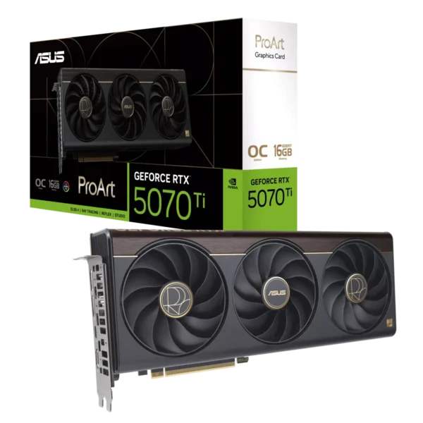 ASUS ProArt GeForce RTX 5070 Ti OC Edition 16GB GDDR7 256-bit PCIe 5.0 Graphics Card - PROART-RTX5070TI-O16G