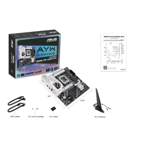 ASUS B860M AYW GAMING WIFI Intel LGA1851 mATX Motherboard - DDR5 PCIe 5.0 WiFi 6 - B860M AYW GAMING WIFI