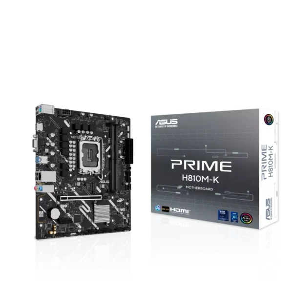 ASUS Prime H810M-K Intel H810 LGA 1851 mATX Motherboard - DDR5 PCIe 4.0 USB Type-C - PRIME H810M-K