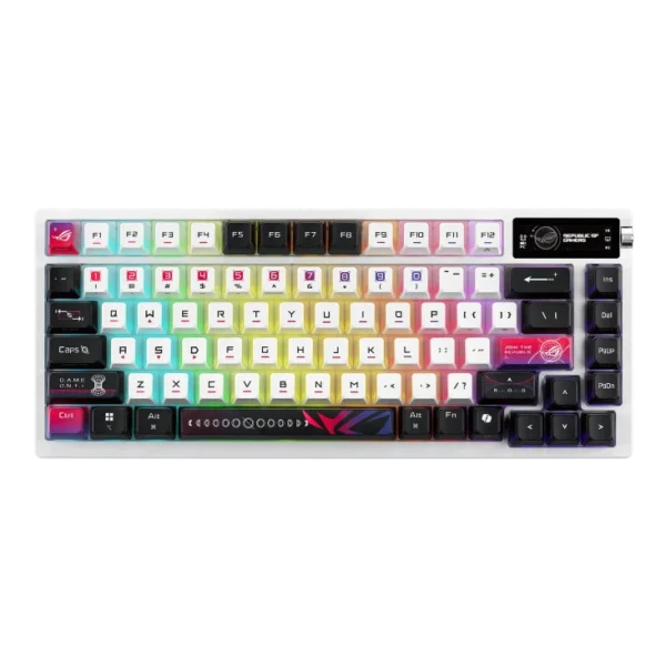 ASUS ROG - Azoth X 75% Custom Wireless Mechanical Gaming Keyboard OLED Display NX Snow V2 Switches - M704 ROG AZOTH X/NXSWV2/US/PBT