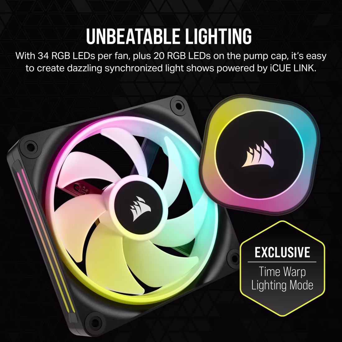 CORSAIR iCUE LINK H150i RGB 360mm AIO Liquid CPU Cooler - QX120 RGB Fans - CW-9061003-WW