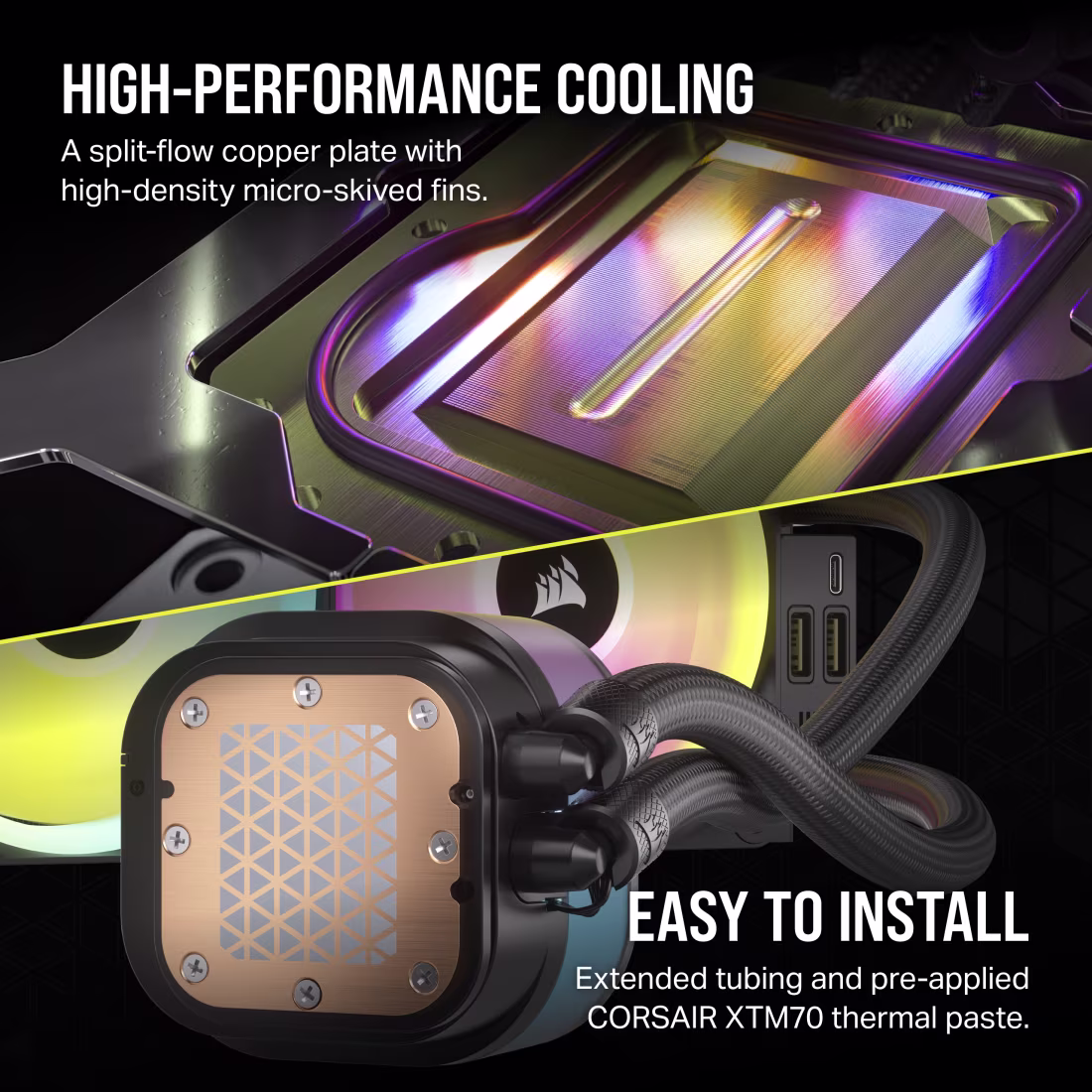 CORSAIR iCUE LINK H150i RGB 360mm AIO Liquid CPU Cooler - QX120 RGB Fans - CW-9061003-WW