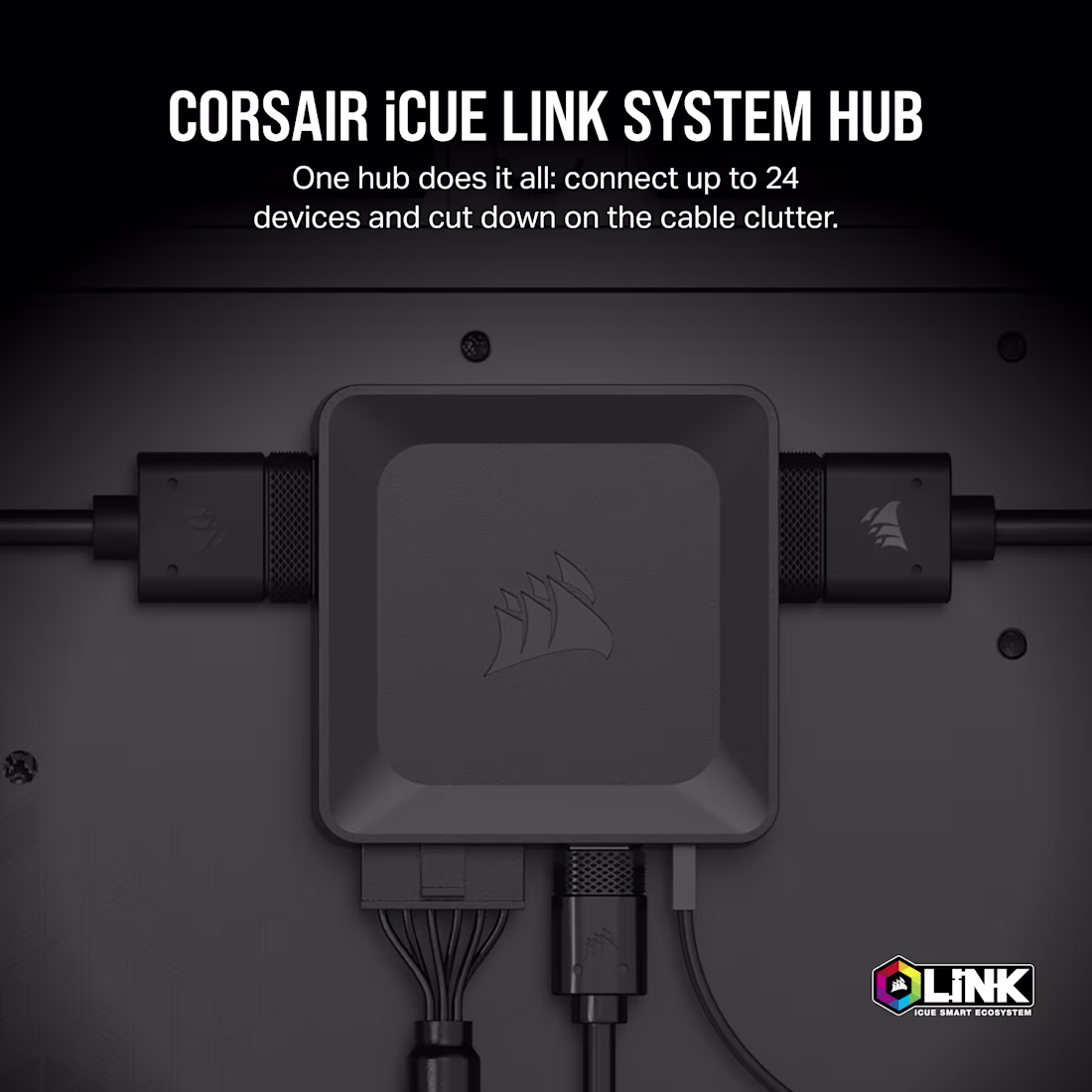 CORSAIR iCUE LINK System Hub - Controls Up to 24 Smart Devices - Single Cable Ecosystem - Black - CS-CL-9011116-WW
