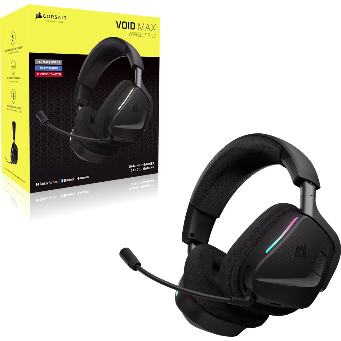 void_v2_max_wl_09 CORSAIR VOID MAX WIRELESS V2 Gaming Headset - Carbon - Bluetooth - Dolby Atmos - CS-CA-9011388-WW
