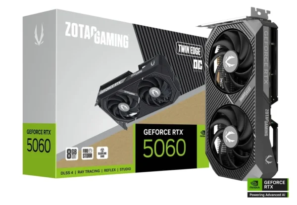 ZOTAC GAMING GeForce RTX 5060 Twin Edge OC 8GB GDDR7 128-bit Blackwell PCIe 5.0 - ZT-B50600H-10M