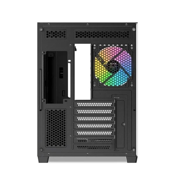 Sama V60 Dual-Chamber Mid Tower ATX Case with 7x 120mm ARGB Fans - V60-BKADA7X1-GL