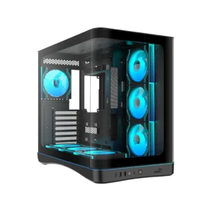 Sama V62 Black ATX Mid-Tower Case - Curved Tempered Glass, 7x ARGB PWM Fans, Back-Connect Support - V62-BKADA7X1-GL