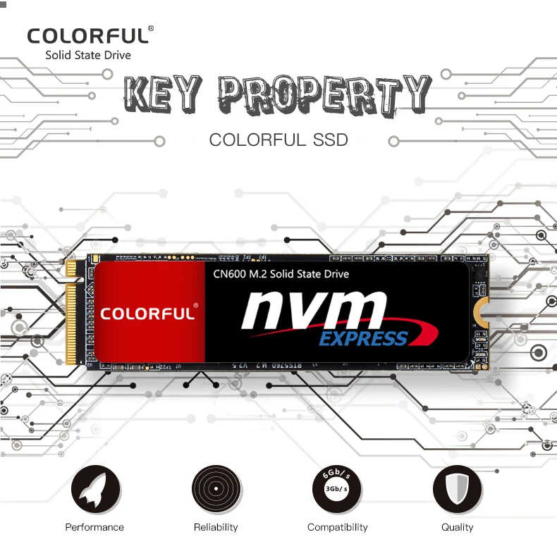 Colorful CN600 512GB M.2 NVMe PCIe Gen3 x4 Internal SSD - COLORFUL CN600 M.2 NVMe 512GB