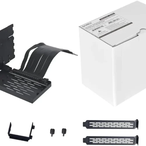 Lian Li 4 Slots Vertical GPU Bracket Kit (VG4v4) with 200mm PCIe 5.0 Riser Cable Black - G89.VG4-4X.00