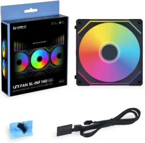 6145caxW2sL._AC_SL1200_ Lian Li UNI Fan SL-Infinity 140mm ARGB Single Pack Black - UF-SLIN140-1B