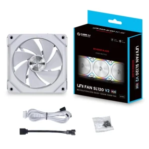 Lian Li UNI FAN SL120 V2 Reverse Blade 120mm ARGB PWM Fan White - UF-RSL120V2-1W