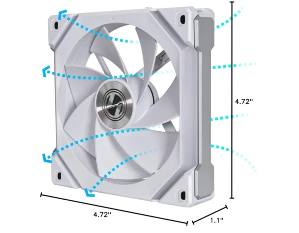 Lian Li UNI FAN SL120 V2 Reverse Blade 120mm ARGB PWM Fan White - UF-RSL120V2-1W