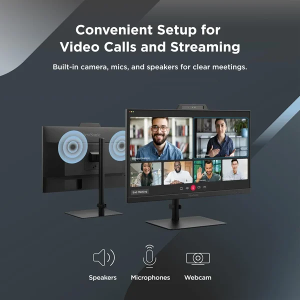 ViewSonic 24 Inch FHD IPS 120Hz USB-C Video Conferencing Monitor - VG2441V