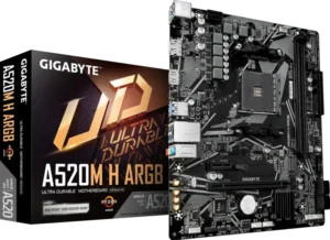 GIGABYTE - A520M H ARGB Micro ATX AM4 DDR4 Motherboard - GA-A520M-H-ARGB