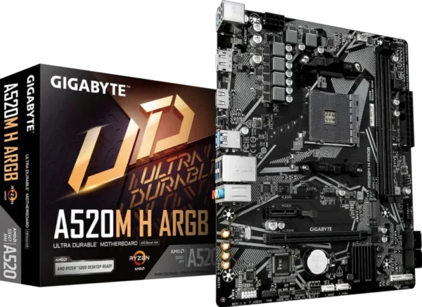 800 GIGABYTE - A520M H ARGB Micro ATX AM4 DDR4 Motherboard - GA-A520M-H-ARGB