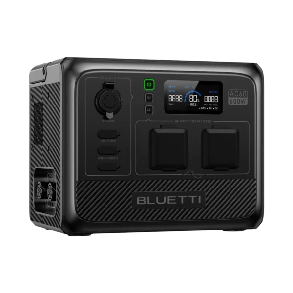 Bluetti AC60P Expandable Portable Power Station 504Wh 600W LiFePO4 IP65 - P-AC60P-PH-GY-BL-010