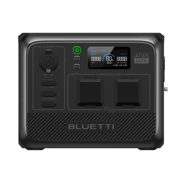 Bluetti AC60P Expandable Portable Power Station 504Wh 600W LiFePO4 IP65 - P-AC60P-PH-GY-BL-010