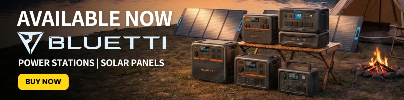 Bluetti power stations and solar banels available at Netcodex