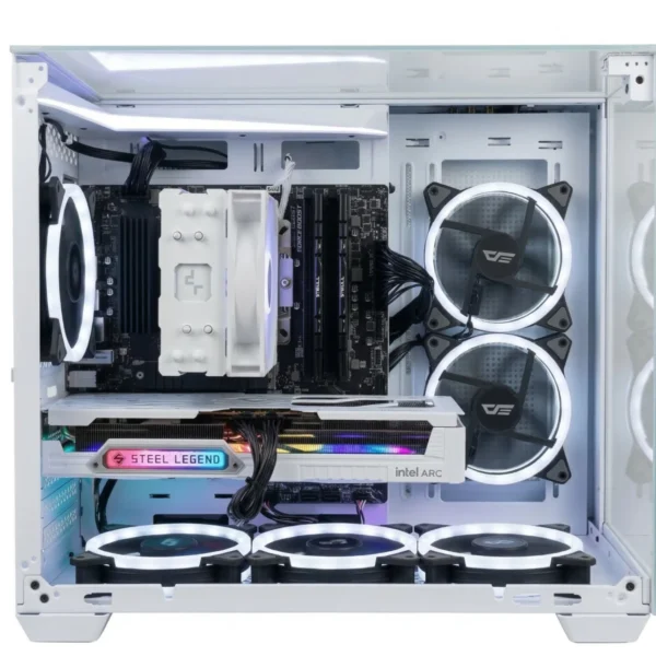 Sierra | White Mid-Range 1440p Gaming PC - Intel Arc B580 12GB, Ryzen 5000 Ready, 1TB Gen4 SSD, 16GB RAM