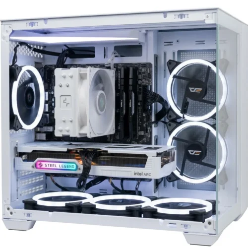 Sierra | White Mid-Range 1440p Gaming PC - Intel Arc B580 12GB, Ryzen 5000 Ready, 1TB Gen4 SSD, 16GB RAM