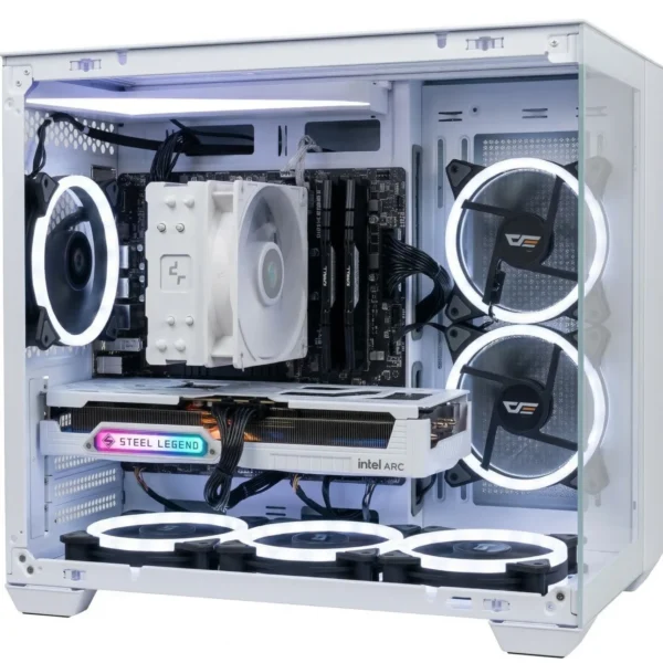 Sierra | White Mid-Range 1440p Gaming PC - Intel Arc B580 12GB, Ryzen 5000 Ready, 1TB Gen4 SSD, 16GB RAM