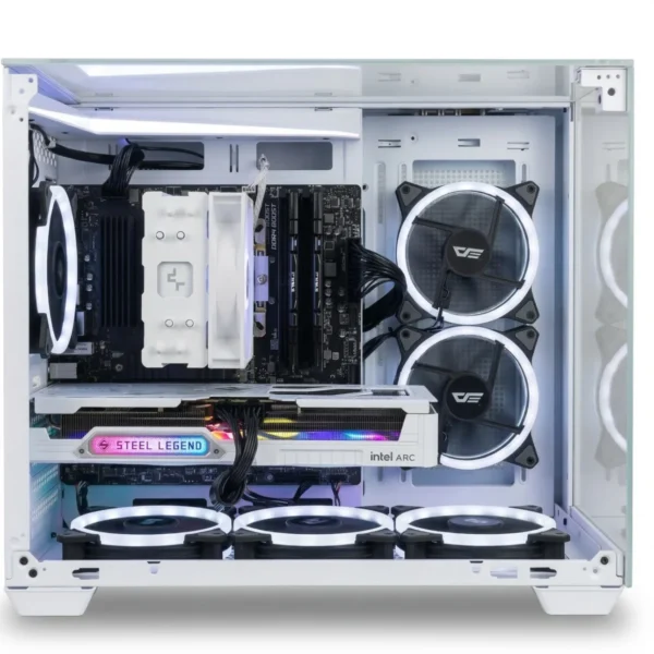 Sierra | White Mid-Range 1440p Gaming PC - Intel Arc B580 12GB, Ryzen 5000 Ready, 1TB Gen4 SSD, 16GB RAM