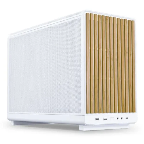 Lian Li DAN A3-mATX Micro-ATX Case Wood Front Panel 360mm AIO Support White - G99.A3W-WD.00