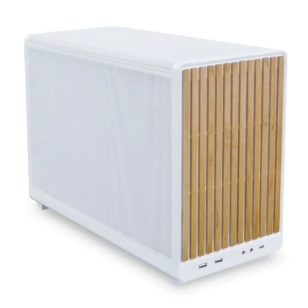 Lian Li DAN A3-mATX Micro-ATX Case Wood Front Panel 360mm AIO Support White - G99.A3W-WD.00
