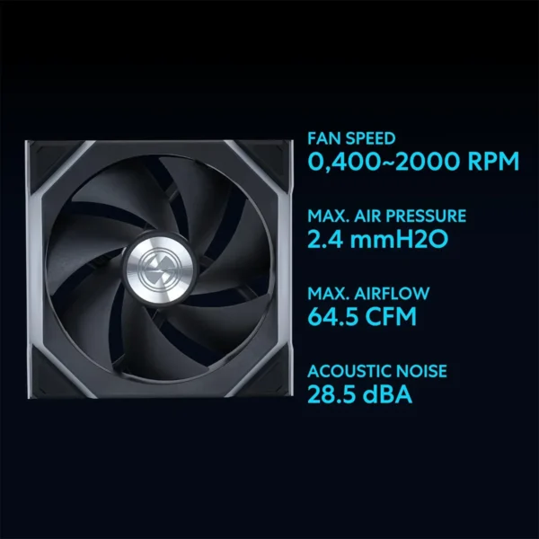 Lian Li UNI FAN SL-INF Wireless 120mm Reverse Blade Black 1-Pack ARGB Fluid Dynamic Bearing - G99.12RSLIN1W1B.00