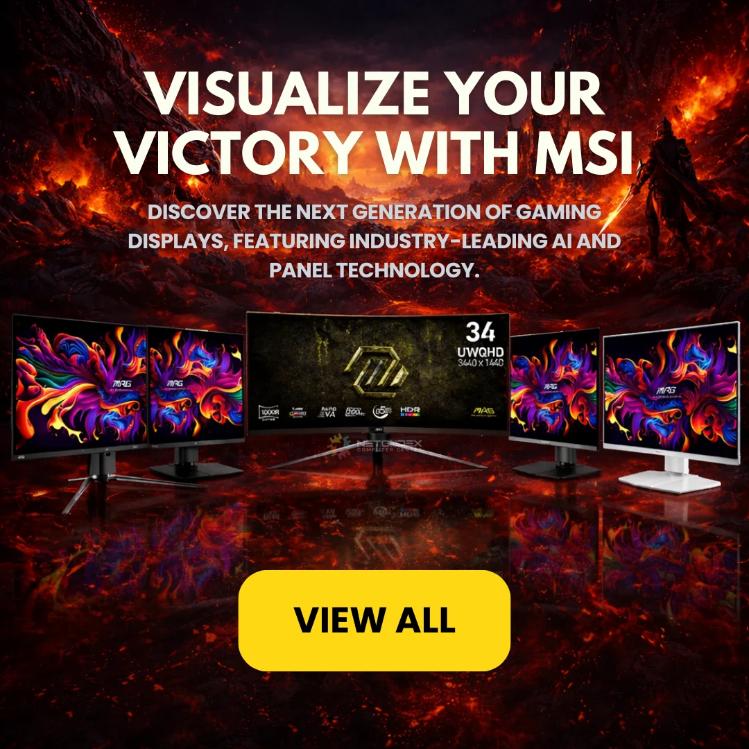 MSI gaming monitors lineup including 34-inch ultrawide UWQHD display