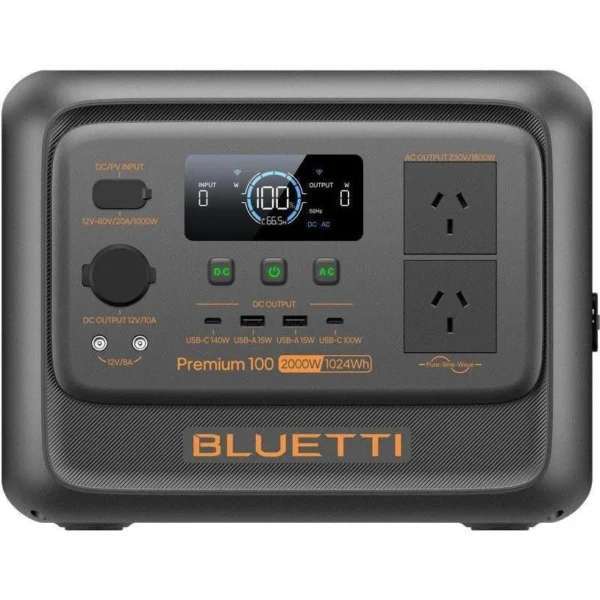 BLUETTI Premium 100 V2 Portable Power Station 1024Wh 1800W LiFePO4 - P-PR100V2-PH-GY-10 | P-PR100V2-PH-GY-20