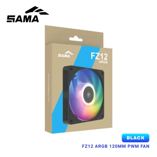 SAMA FZ12 ARGB Black 120mm PWM High Performance Case Fan - FZ12-BKAM1TOX-G
