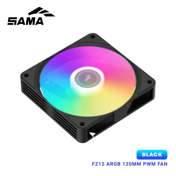 SAMA FZ12 ARGB Black 120mm PWM High Performance Case Fan - FZ12-BKAM1TOX-G