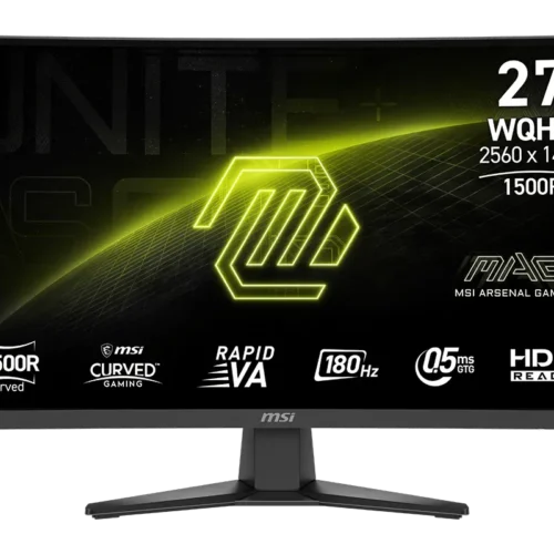 MSI MAG 275CQF E18 27-Inch WQHD 1500R Curved Rapid VA 180Hz 0.5ms Gaming Monitor - MAG 275CQF E18
