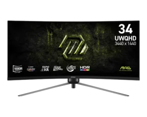 MSI MAG 345CQRF E20 34-Inch UWQHD 1000R Curved Rapid VA 200Hz 0.5ms Gaming Monitor - MAG 345CQRF E20