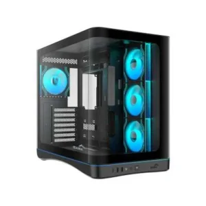 SAMA V62S Black Mid-Tower ATX Aquarium PC Case - ARGB Fans - Back-Connect Support - V62S-BKADA4X1-GL