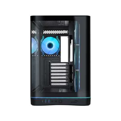 SAMA V62S Black Mid-Tower ATX Aquarium PC Case - ARGB Fans - Back-Connect Support - V62S-BKADA4X1-GL