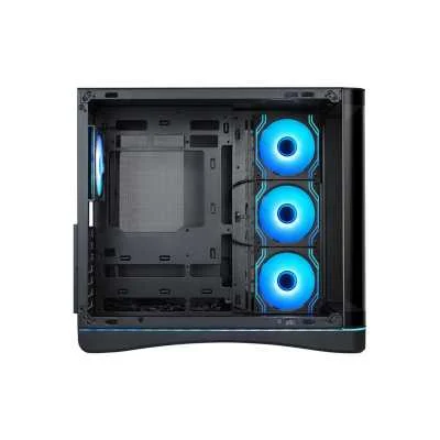 SAMA V62S Black Mid-Tower ATX Aquarium PC Case - ARGB Fans - Back-Connect Support - V62S-BKADA4X1-GL