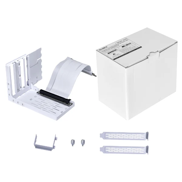 Lian Li 4 Slots Vertical GPU Bracket Kit (VG4v4) with 200mm PCIe 5.0 Riser Cable White - G89.VG4-4W.00