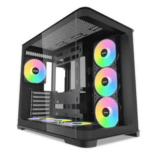 Sama V60 Dual-Chamber Mid Tower ATX Case with 7x 120mm ARGB Fans - V60-BKADA7X1-GL