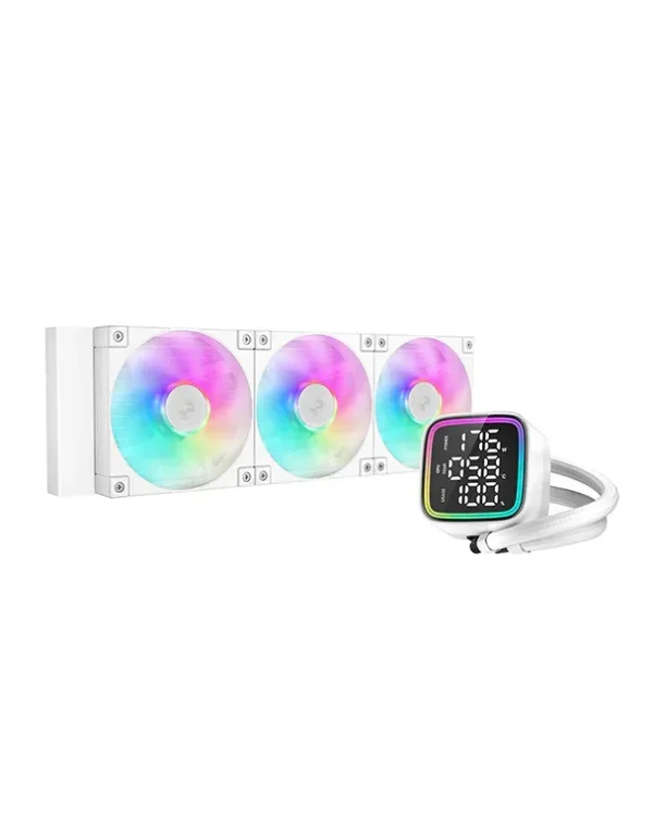 DeepCool LD360 WH 360mm AIO Liquid Cooler with Real-Time CPU Status Screen - White - R-LD360-WHDMMN-G-1